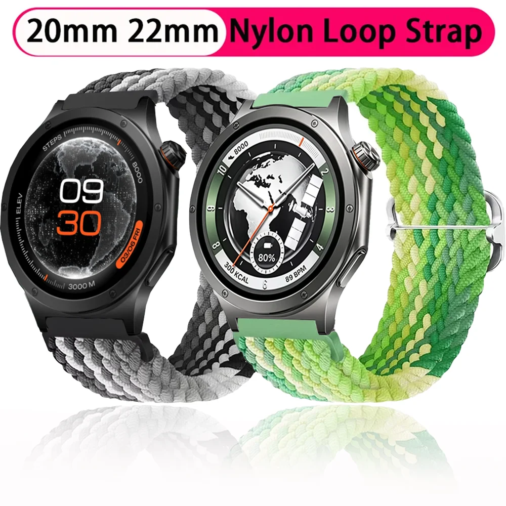 Bracelet en nylon sport 20 mm 22 mm pour Oneplus Watch 4 3 2 2R Lite, OPPO Watch S X3 X2, Amazfit Active 3 2 Max Correa