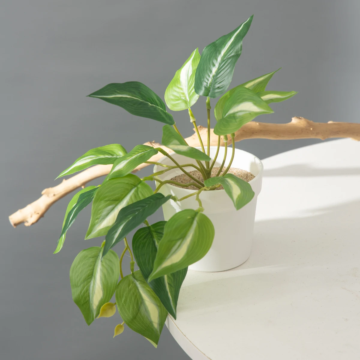 25 cm künstliche Monstera-Pflanzen, tropische Palmenblätter, kleine Pflanzen, Zweig, künstlicher Baumlaub, hängende Blätter für Halloween, Weihnachten – Detail 7