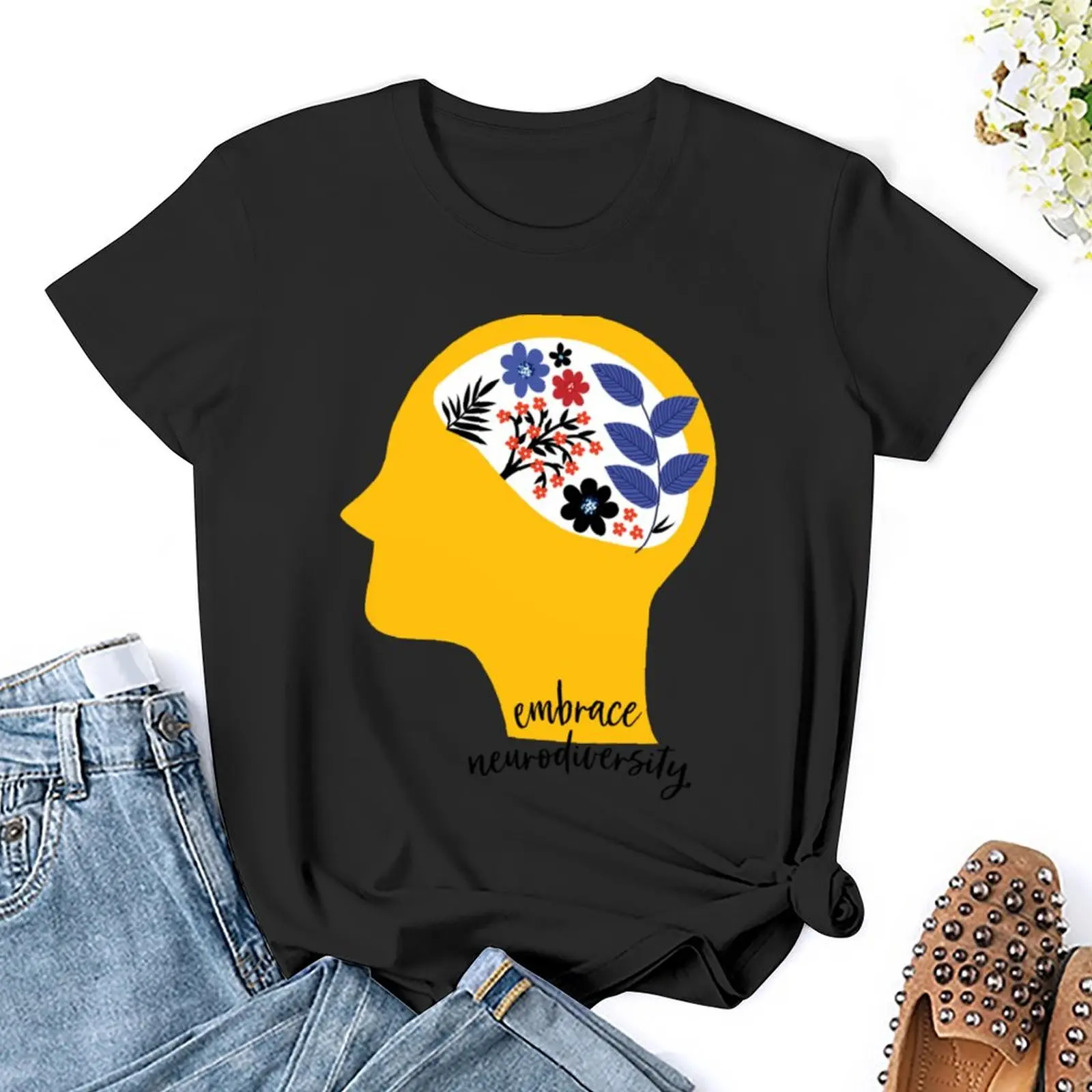 T-shirt z neurodiversity odzież damska nowe wydanie grafiki letni top topy damskie