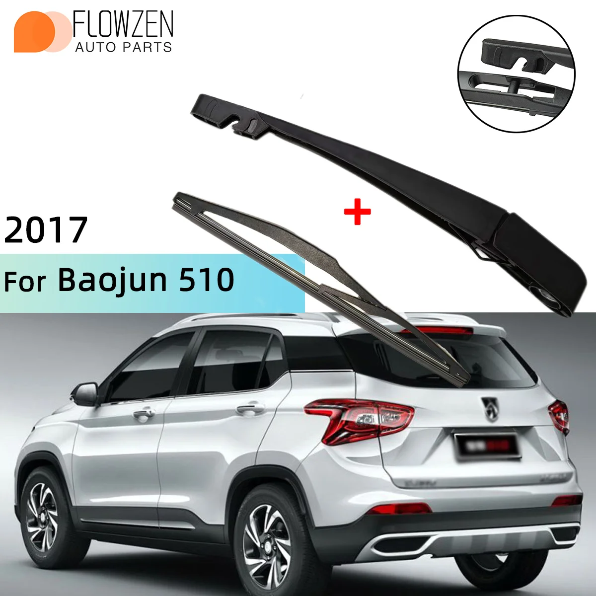 Heckscheibenwischerblatt Wischerarm-Set für Baojun 510 2017, Windschutzscheibenwischer, Bürsten, Reinigungszubehör
