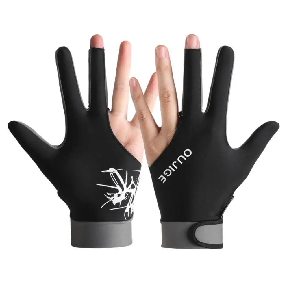 Polyester Fiber Billiards Gloves Antiskid Wear-resistant Three Finger Gloves Breathable Mesh Surface Table Tennis Supplies