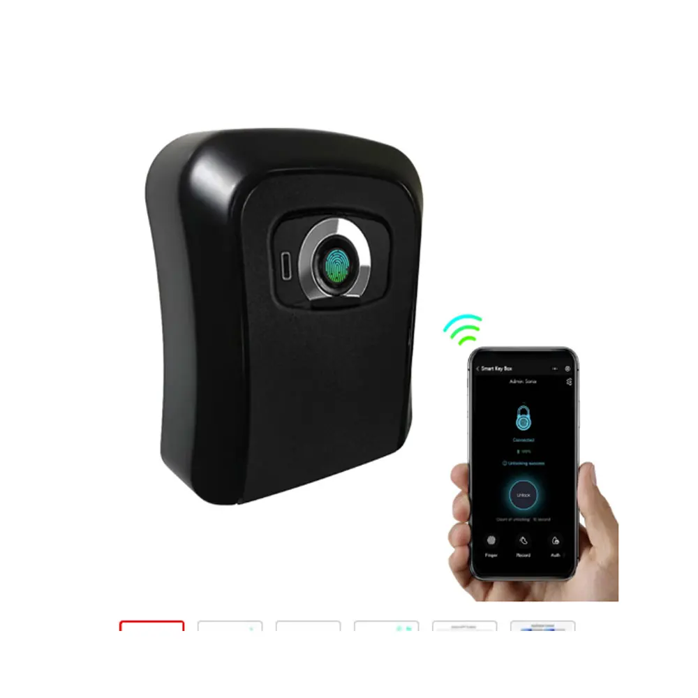 Smart Fingerprint Key Storage Box APP Unlocking 100 Groups Fingerprints Rechargeable Smart Key Box Durable Alloy Key Safe Box