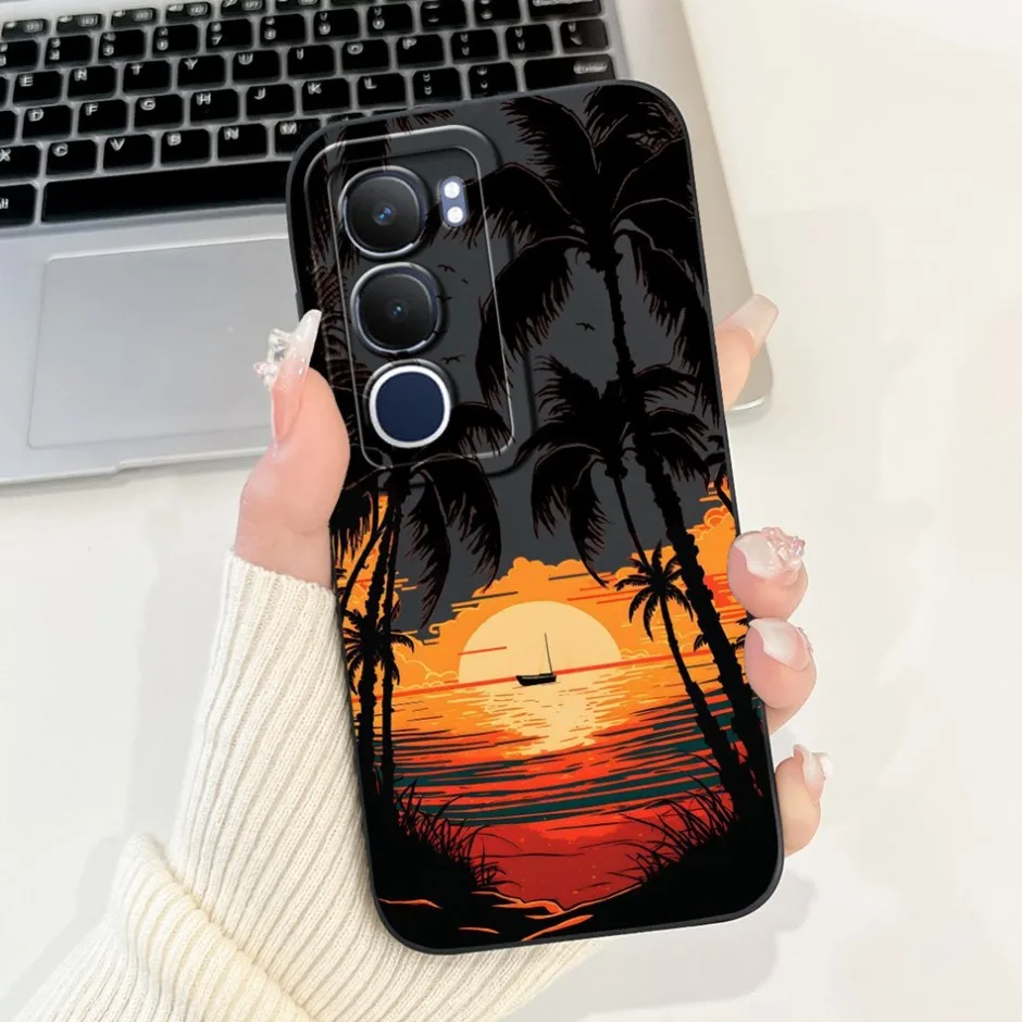 2024 For Vivo Y19s Y18 Y17s Y16 Y17 Y15 Y12 Y11 Y03 Y02 Y02s Y22s Y100 Y200 Tulip Sunflower Painted Soft Silicon Shockproof Case