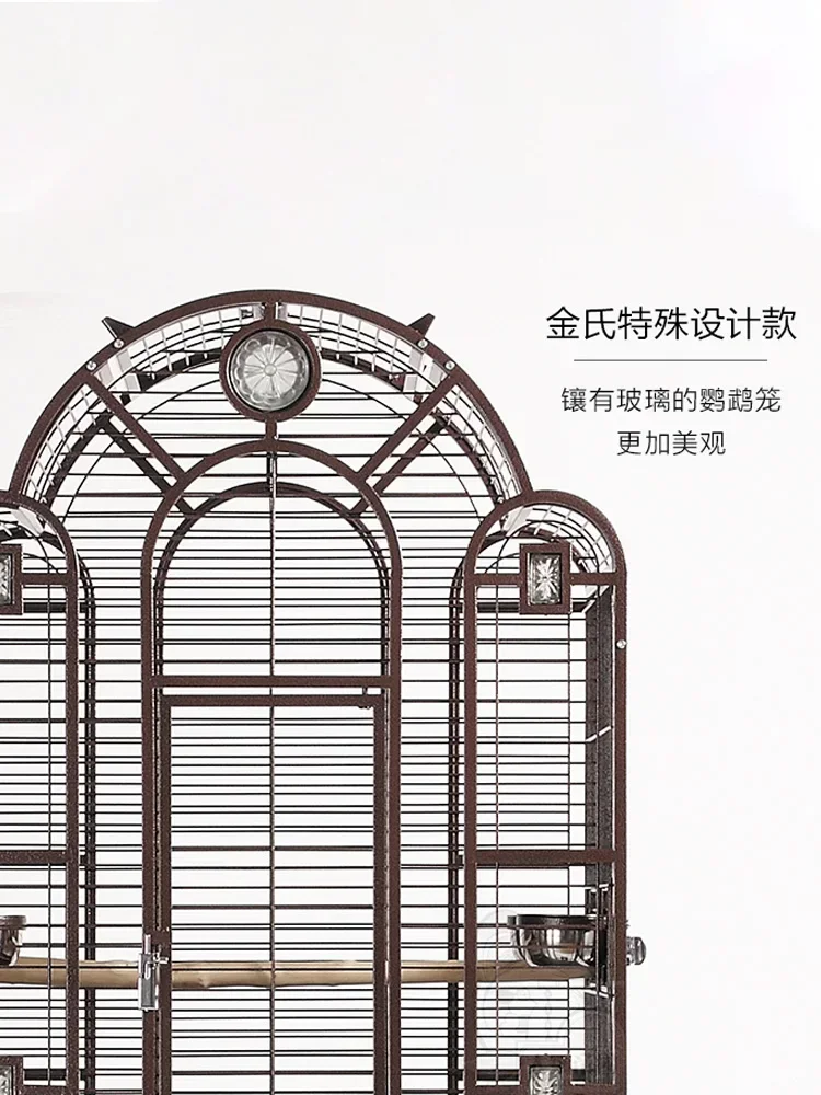 عبر الحدود رمادي الببغاء قفص الطيور نموذج كبير فيلا بوتيك تربية قفص Xuanfeng النمر الجلد الأخ الأكبر Yuge المنزل الفاخر