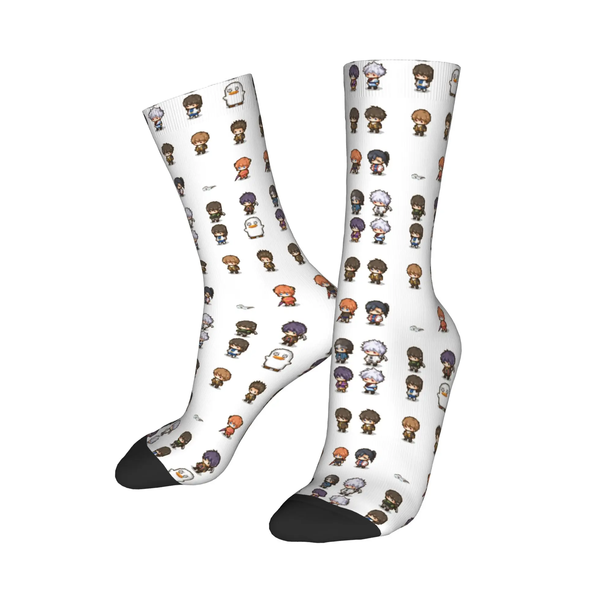 New Men's Socks Harajuku Pixel Gintamas Set Sock Polyester  Graphic Women Stockings Spring Summer Autumn Winter,