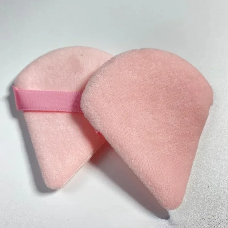 1-2 pz/borsa velluto cosmetico Puff a forma di triangolo fondotinta morbido spugna in polvere bagnato asciutto usato lavabile trucco strumenti di spugna di bellezza