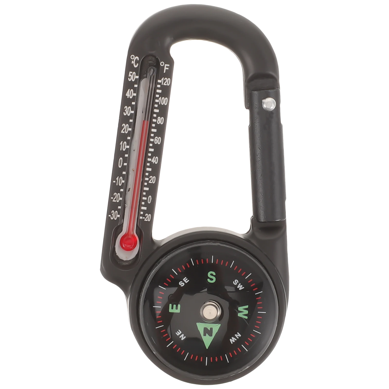

1pcs Keychain Compass Thermometer Small Carabiner Hook Pocket Survival Hiking Camping Metal Outdoor Mini Accessories