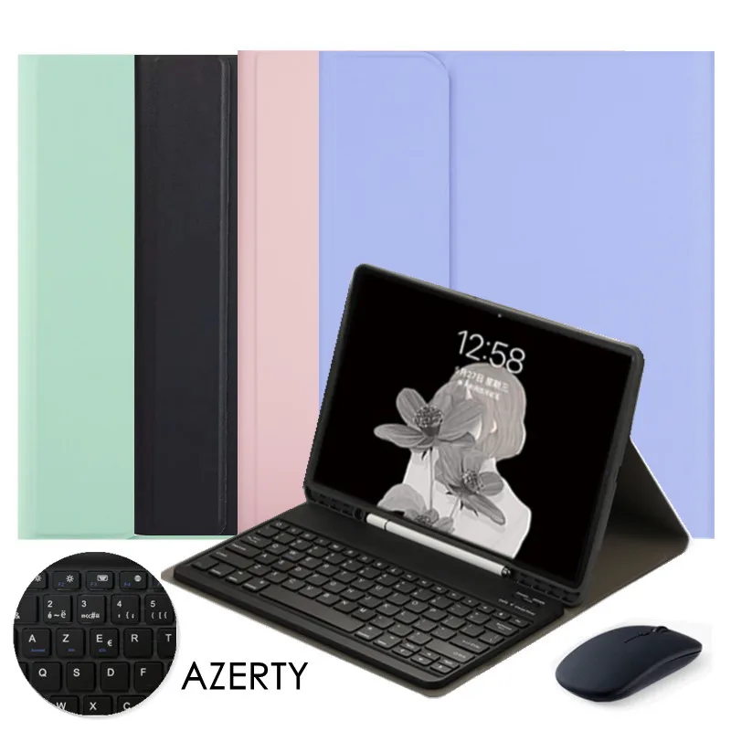 Imagem -01 - Clavier Azerty Keyboard Case Capa para Samsung Galaxy Tab s6 Lite Russo Espanhol 10.4