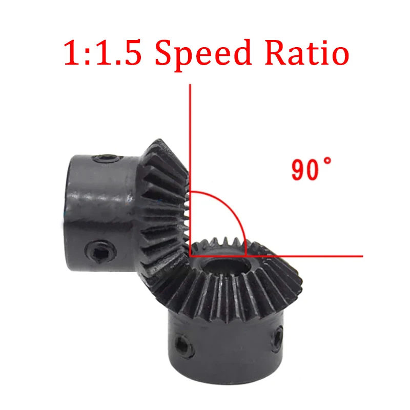 

1M 2M High Precision Carbon Steel Bevel Gear 20T 30T 1:1.5 Ratio 90 Degree for CNC Robotics Drone Transmission