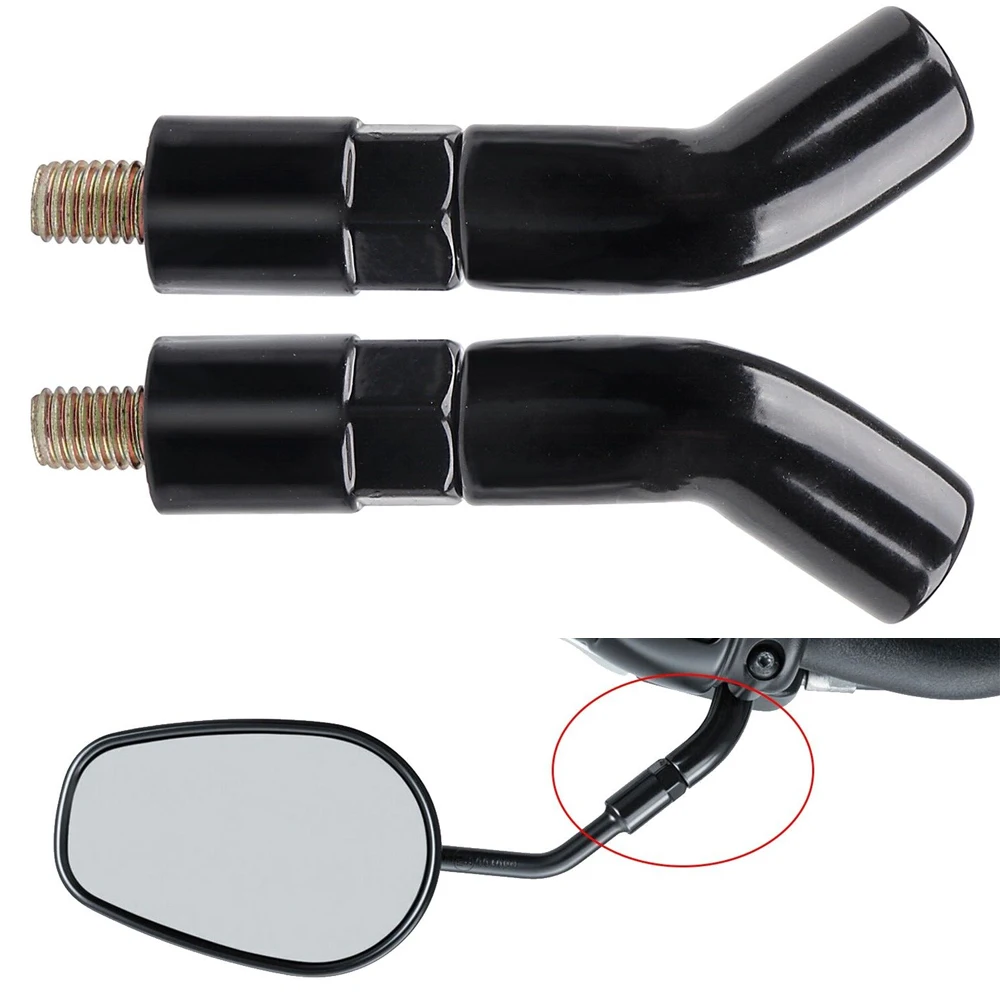 2pcs Motorcycle Rearview Mirrors Stem Extender Extension Riser Adapter for Harley Sportster X883 1200 Iron 883