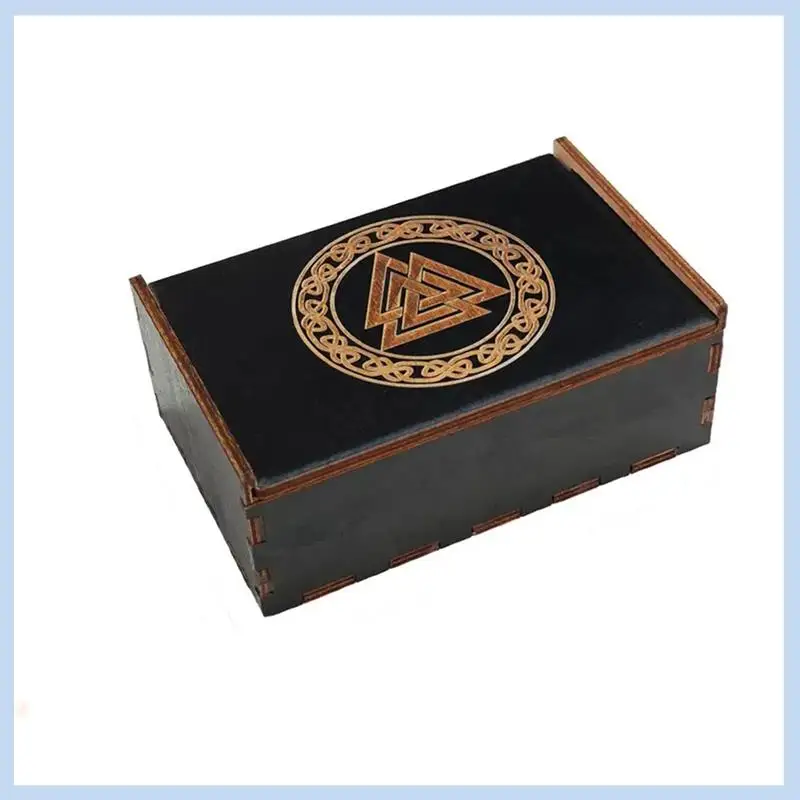 AS63-بطاقة التارو حافظة خمر صندوق حلية خشبي صندوق مجوهرات صغير الخشب خمر صندوق متعدد الوظائف لملحقات بطاقة التارو #1