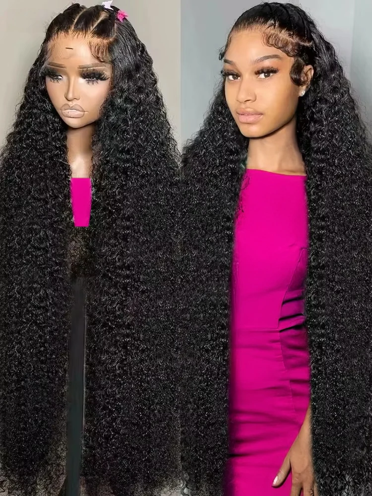 

13x6 360 HD Loose Deep Wave Lace Frontal Human Hair Wig Brazilian 40 46 Inch 13x4 Curly Human Hair Wigs For Women 300% Density