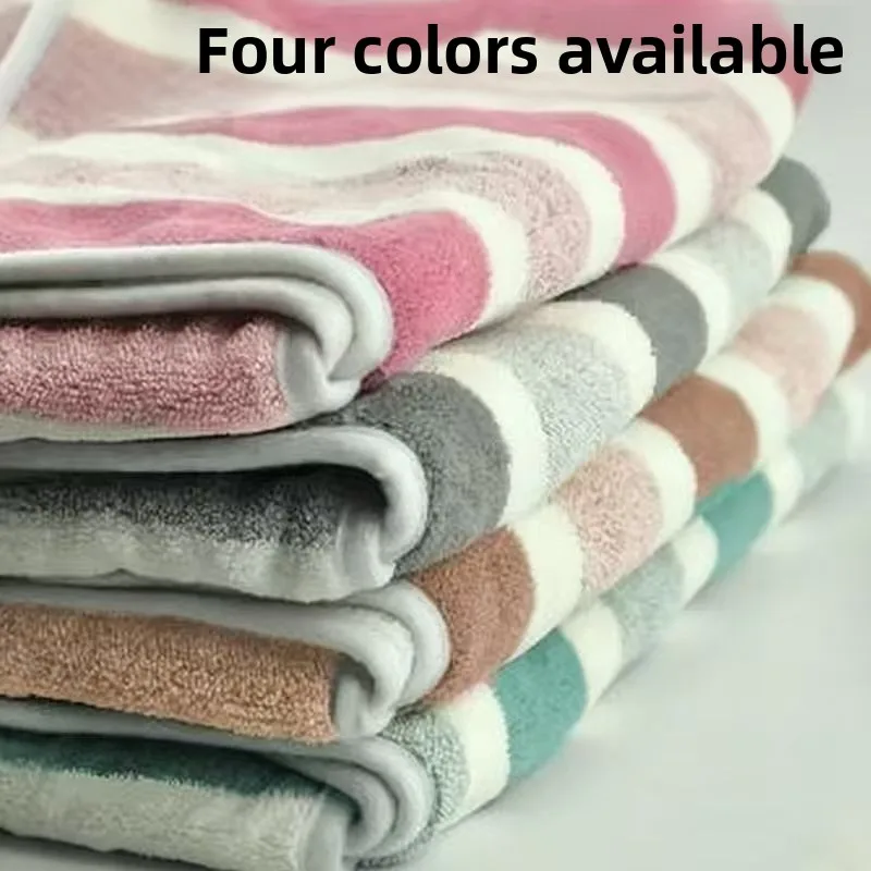 Pet Bathrobe, Quick‑Drying Dog Bathrobe, Thick Water‑Absorbent Towel, Coral Fleece Striped Bath Towel