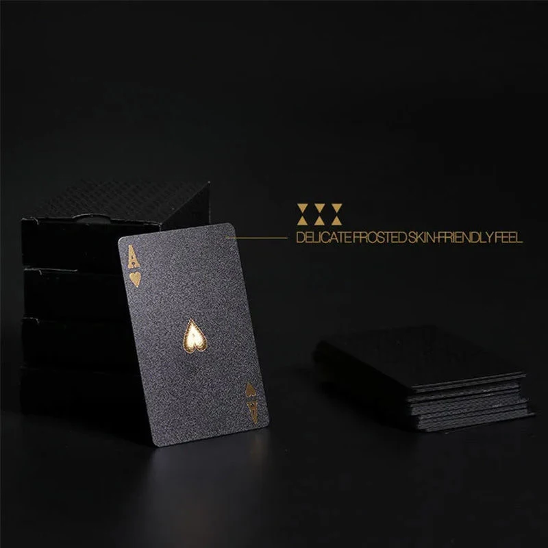 Gold foil black gold plastic playing cards pvc waterproof entertainment board game Magic thick playing cards