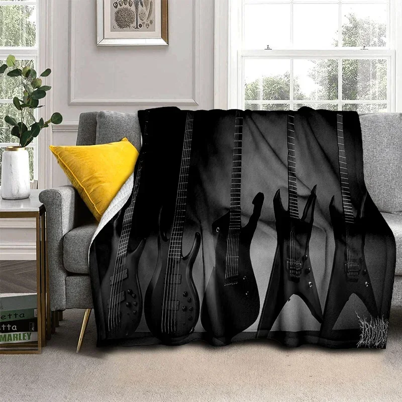 الغيتار الكهربائي ثلاثية الأبعاد بطانية الغيتار الكلاسيكي ، بطانية رمي لينة للمنزل غرفة نوم أريكة تتحول لسرير نزهة السفر غطاء مكتب بطانية الاطفال