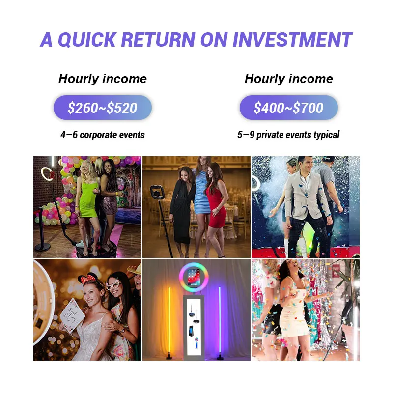 New Arrival 100CM Tempered Glass Base 360 Photo Booth Indoor /Outdoor Entertainment Equiment Wedding Events Rotating Machine