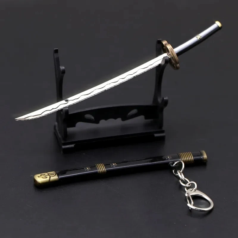 15cm Enma Katana Roronoa Zoro brelok do kluczy z ozdobą Katana klamra oprawka Anime urządzenia peryferyjne miecz symulowane Cosplay szabla zabawka