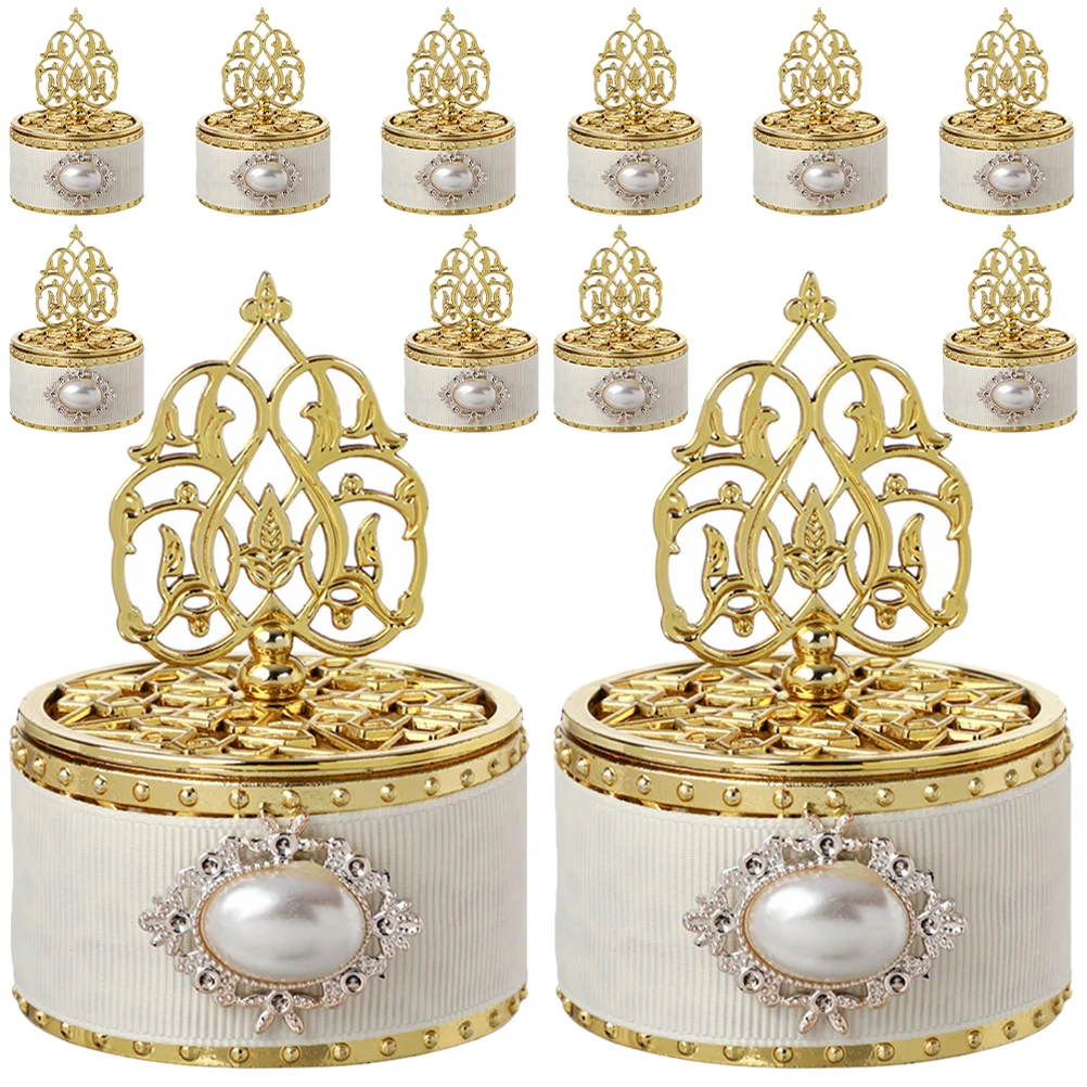 

12 Pcs Favor European Style Pearl Pagoda Candy Box Baby Gifts Boxes Mini Unique Containers Plastic Snacks Packing