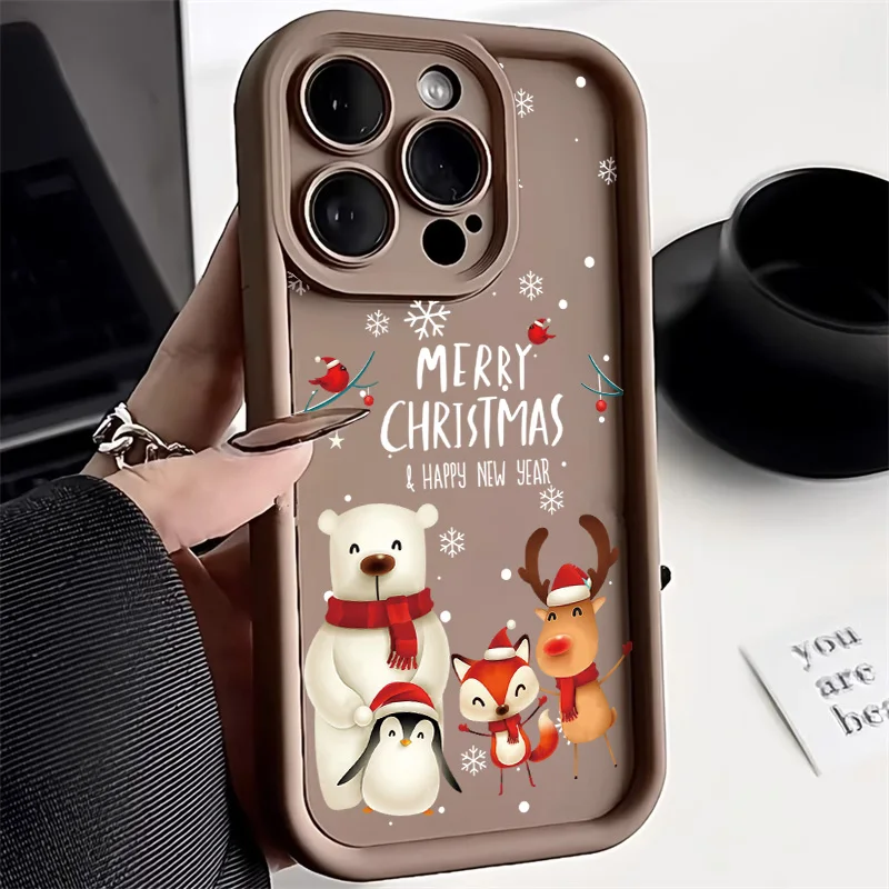 Merry Christmas Elk Case For Samsung A35 A34 A33 A32 4G A55 5G A54 A53 A52 A16 A15 A14 A13 A12 A06 A05 A04 A03 A25 A24 A23 Cover