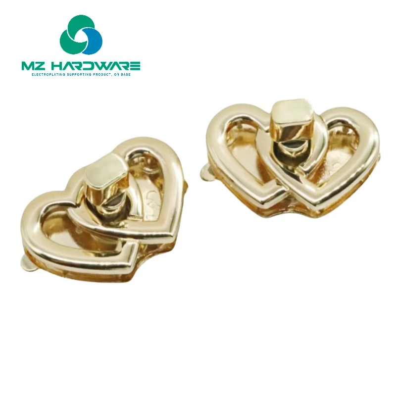 

MZhardware 1 Piece Wholesale Light Gold Heart Turn Lock- Fashionable Zinc Alloy Bag Clasp for Purse Accessories Wholesale