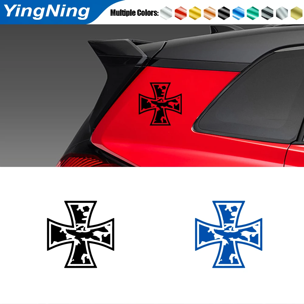 

Auto Reflective Rear Window Sticker Fashion Iron Cross Pattern Car Decal Sticker For Auto Bumper Funny Vinyl Decal Accessories