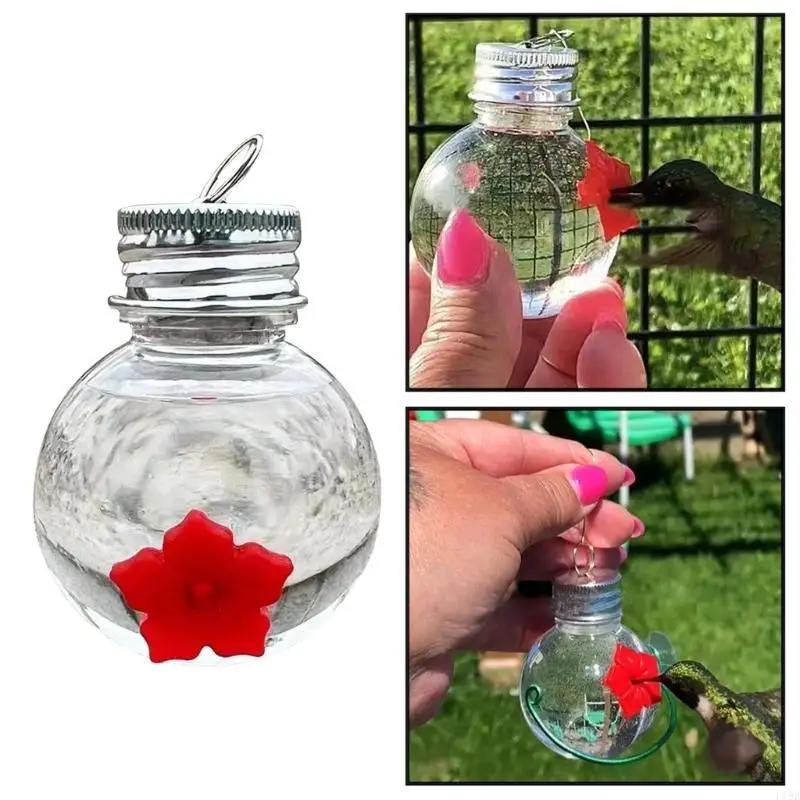 F19B Bulb Hummingbird Hanging Feeders for Outdoors Bird Water Drinking Tools