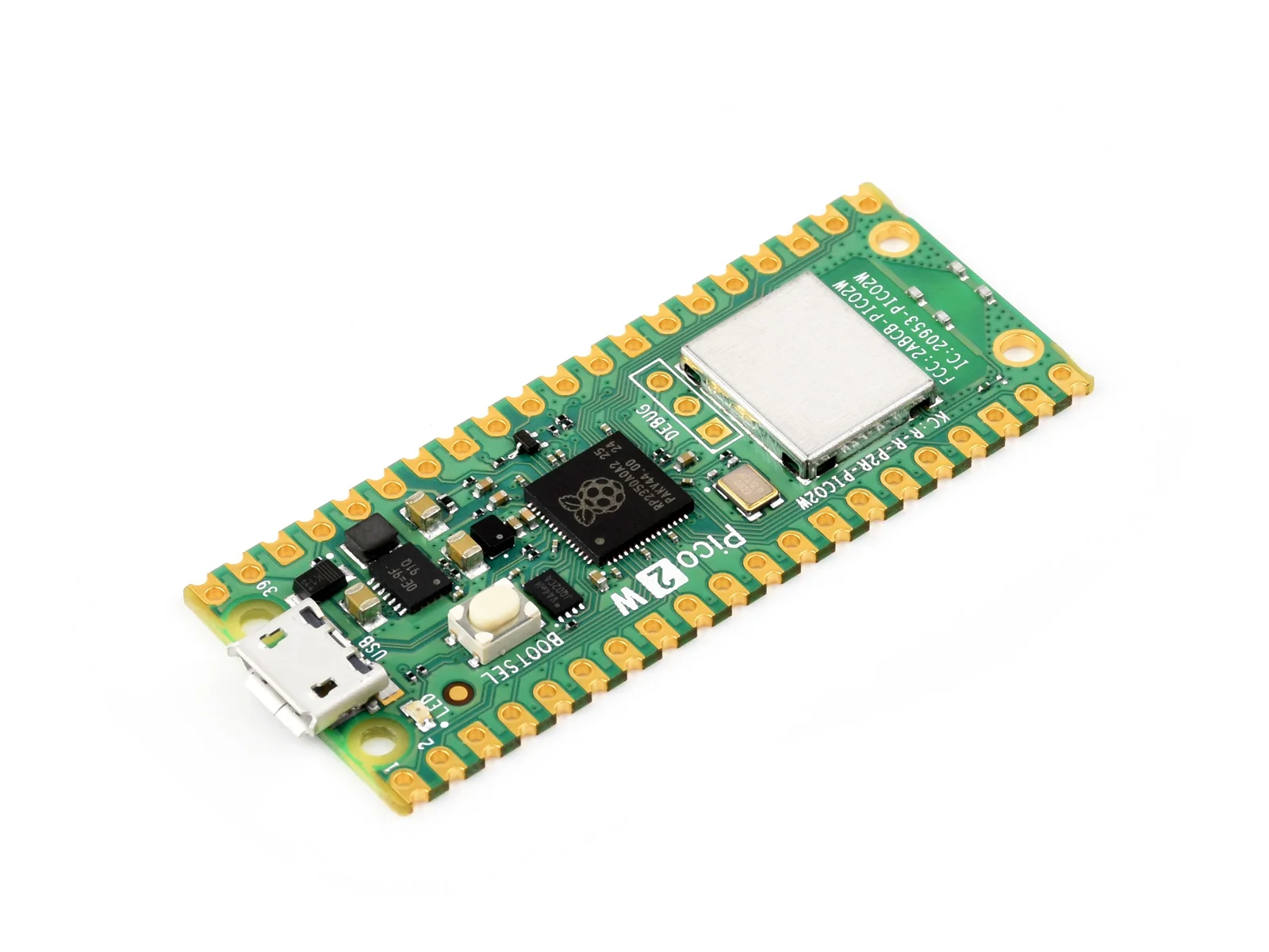 FireChip Raspberry Pi Pico 2 W Microcontroller Board, Based on Official RP2350 Chip, 2.4GHz 802.11n WIFI and Bluetooth 5.2