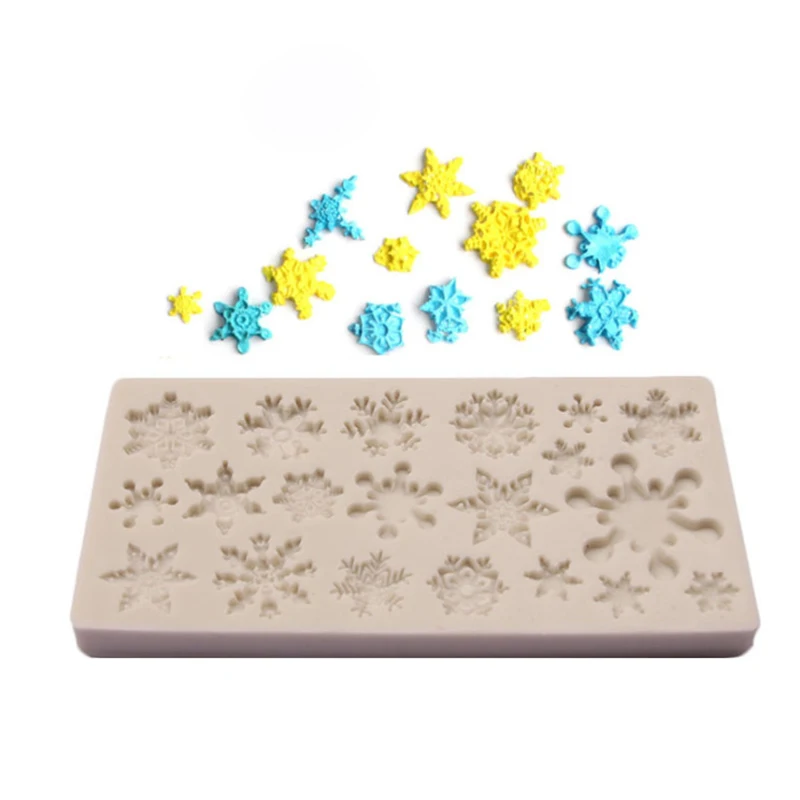 Christmas Snowflake Pattern Silicone Mold Chocolate Cake Baking Non-Stick...