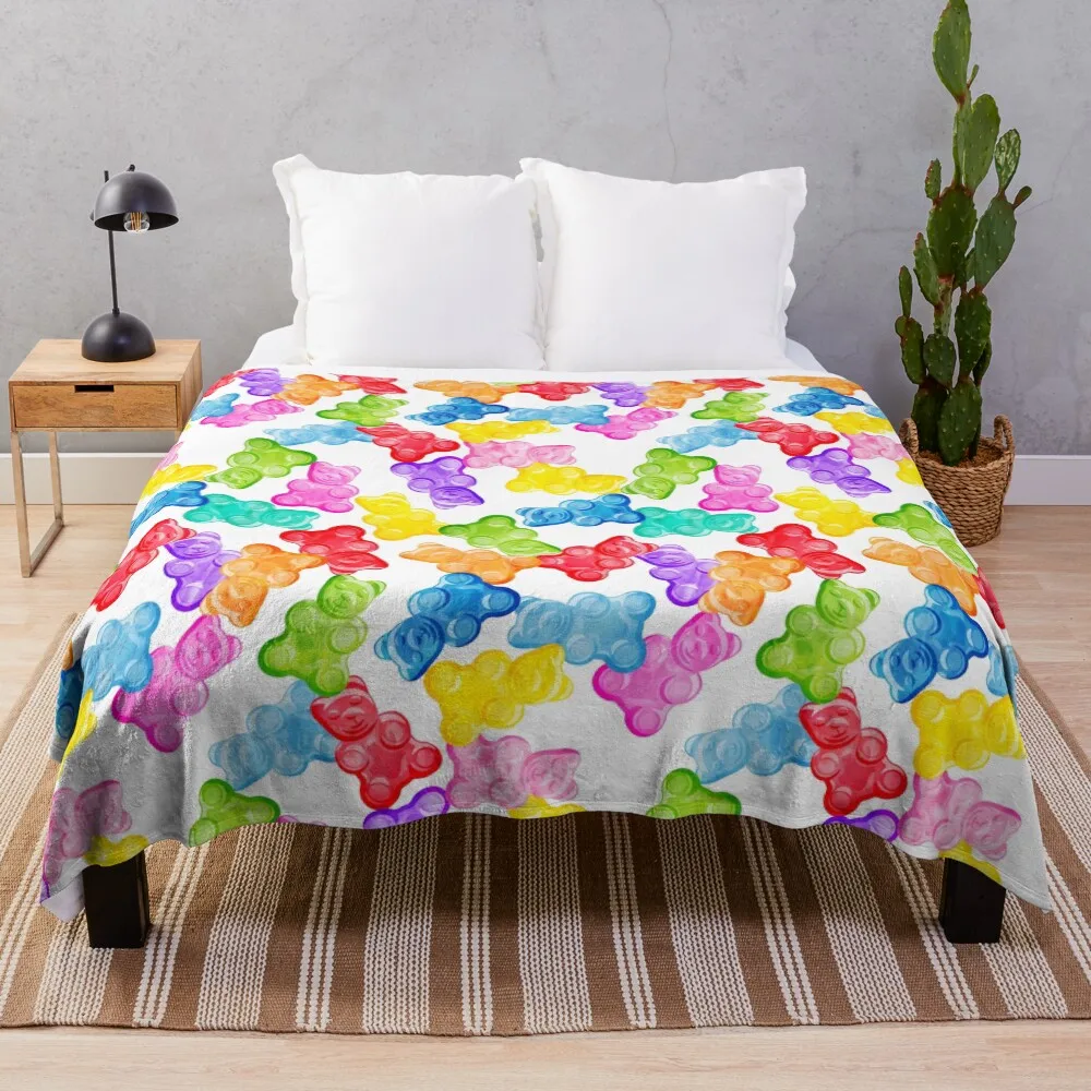 

Gummy Bears Throw Blanket Warm Plush Fuzzy Blanket for Living Room