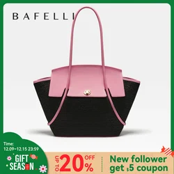 BAFELLI 2023 NEW WOMEN'S CASUAL TOTE BEACH BAG LARGE TRAVEL PURSE LUXURY DESIGNER BRAND GENUINE LEATHER FEMALE BAGS