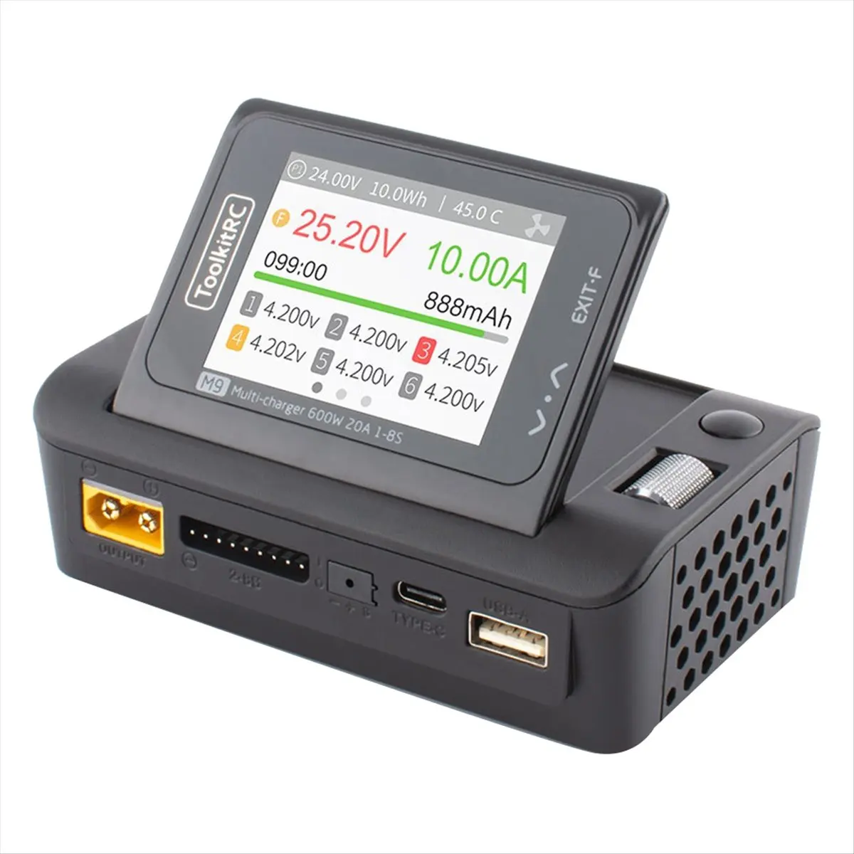 A10I  M9 600W USB Fast Charing DC Smart Charger Adjustable Screen Angle with Audio Function for 1-8S Lipo LiHv LiFe Battery