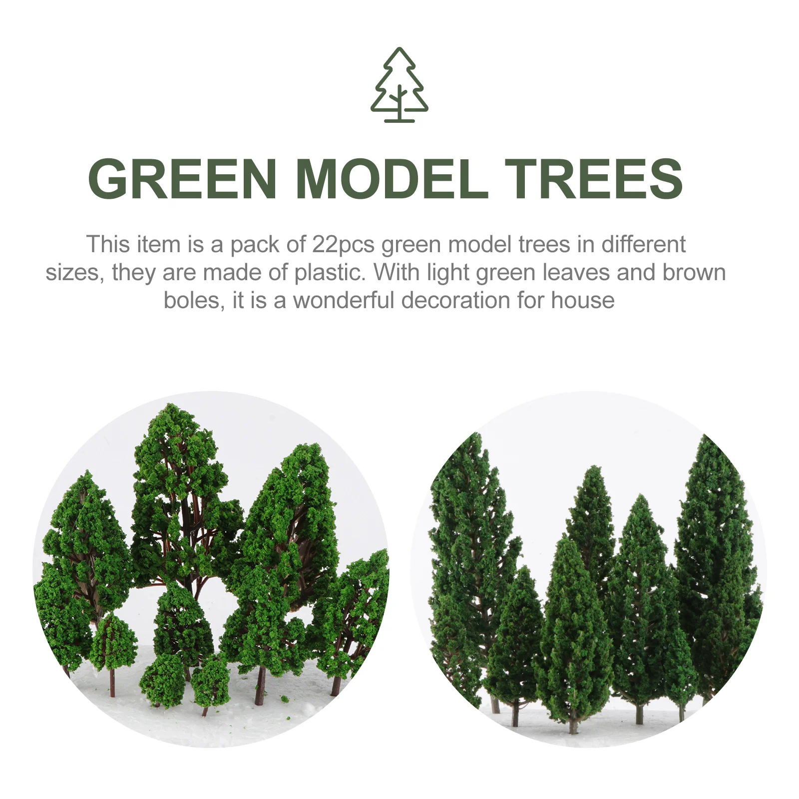 22 Pcs Model Tree Landscape Greenery Decor Scenery Mini Border Three-dimensional