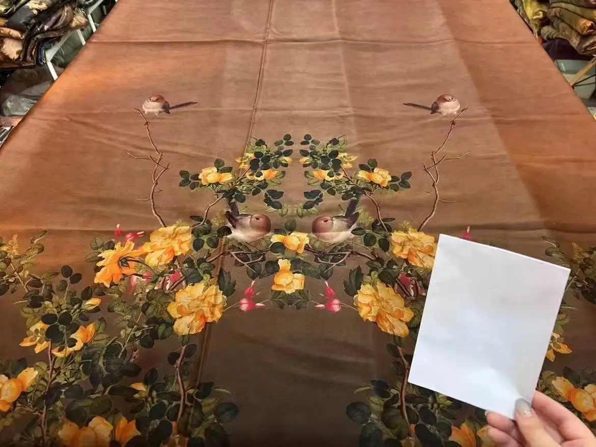 

High Quality High-Grade Real Silk Fabric Cloth Front Spray Fragrant Cloud Yarn Dress Cheongsam