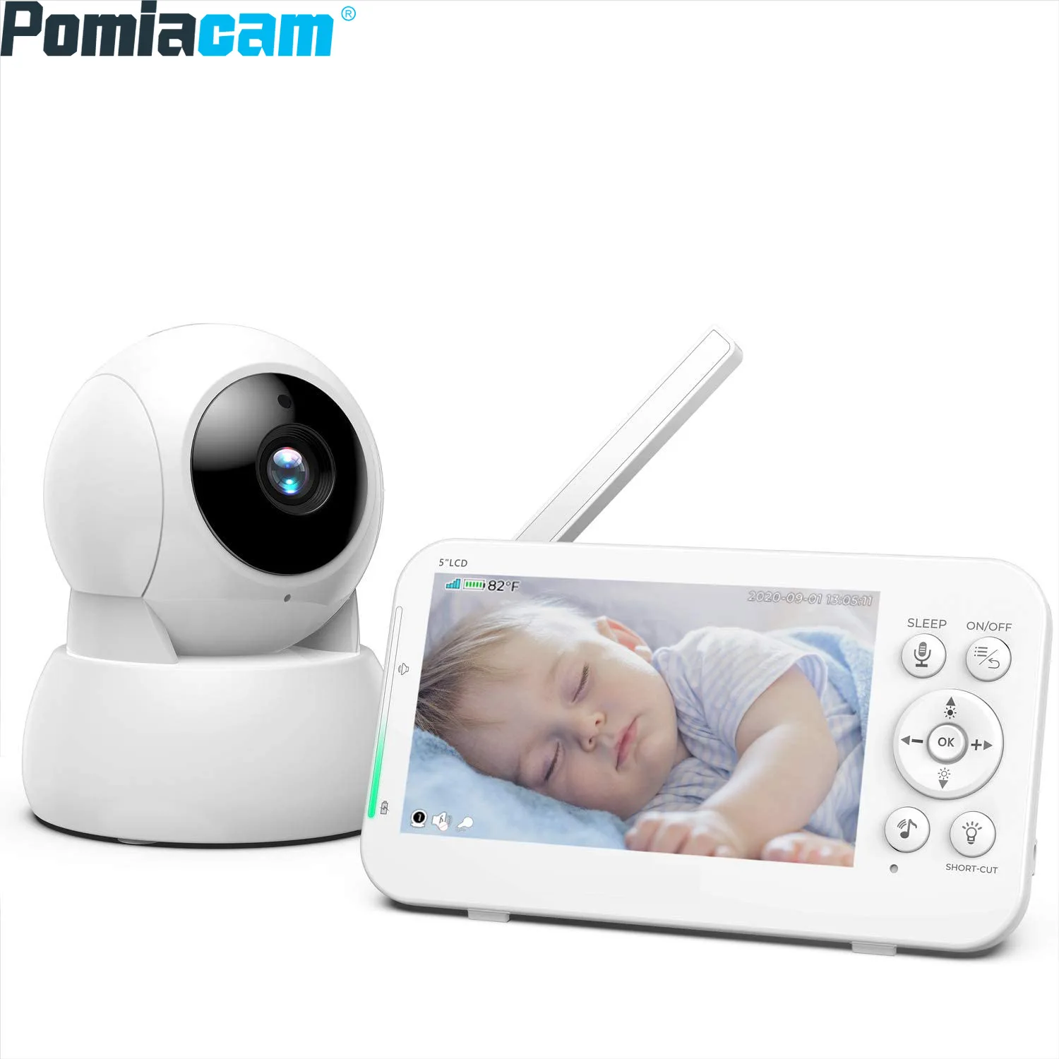 

960 Baby Monitor 2 Way Audio Talk Surveillance Security Camera Baby Sleeping Temperature Monitor 5inch TFT LCD Lullabies Camera