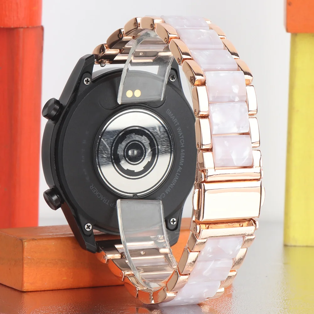 18MM 20mm 22mm Two-Color Strap For Samsung Galaxy Watch Band 7 6 5 4 3 5Pro Classic Bracelet Huawei GT 2 3 4 5 Pro Metal Band