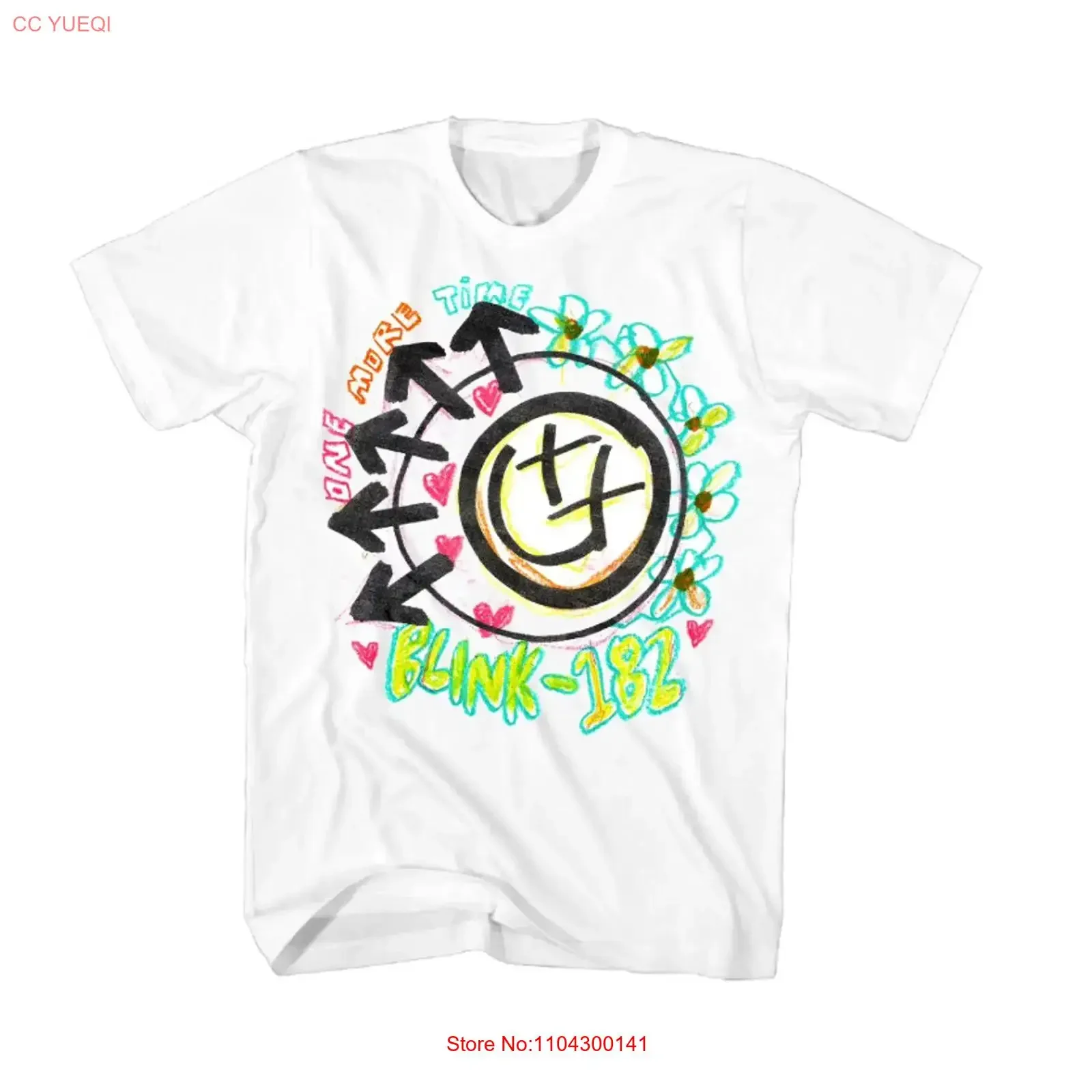 Pop Punk Inspired Crayon Retro Music Band Style White Casual T Shirt vintage Washed Unisex Comfortable Top For Everyday Wear