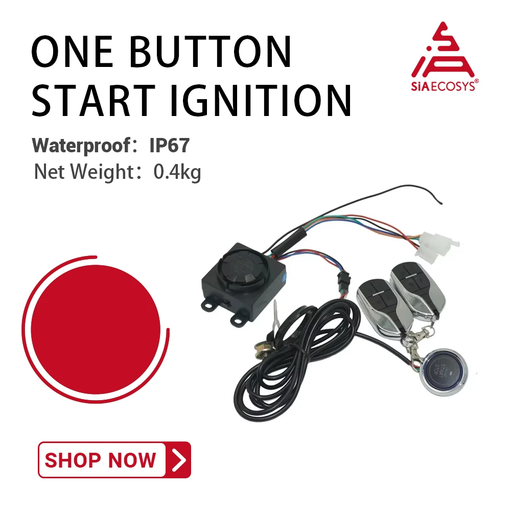 SiAECOSYS One Button Start Ignition Kit PKE Keyless Anti-Theft for Votol EM Series Controller  for E-ScooterE-Motorcycle
