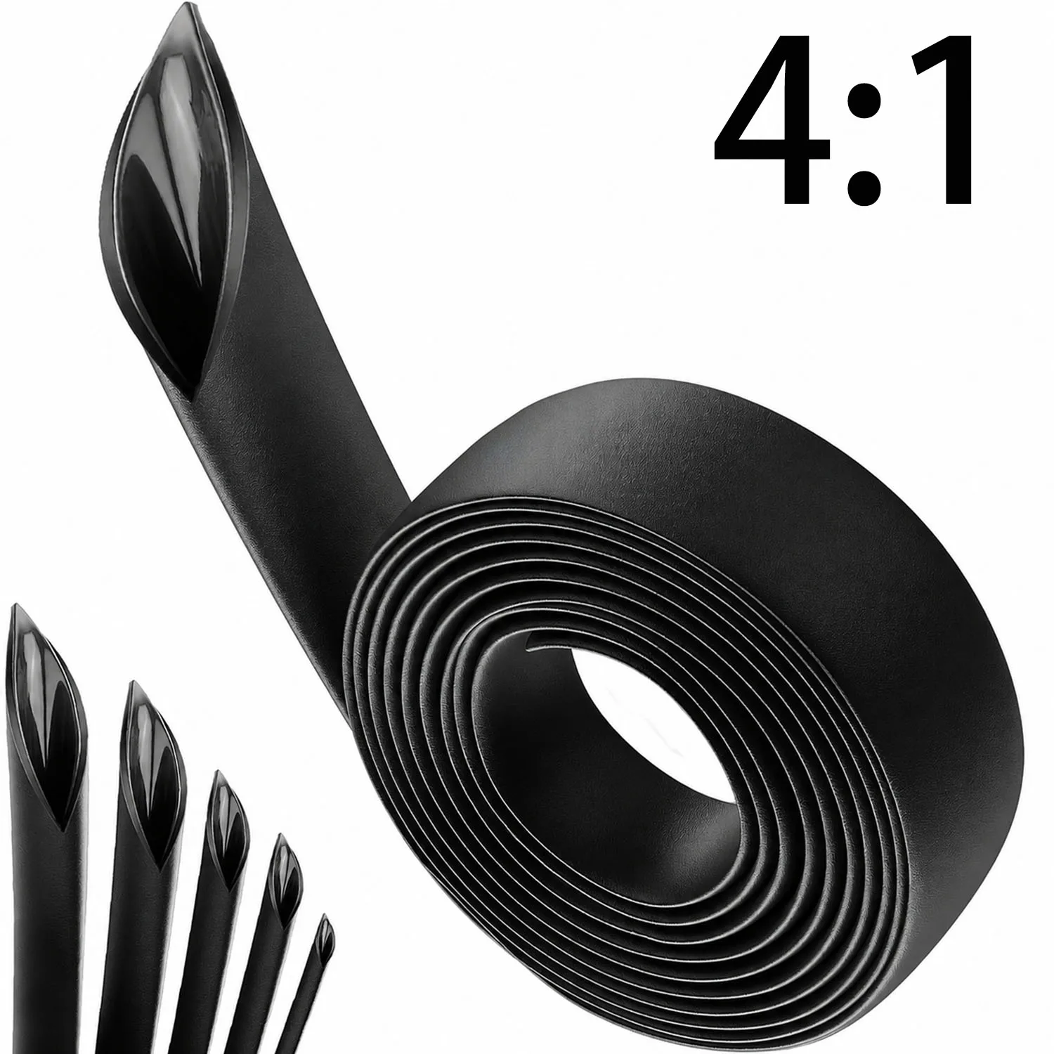 Φ4mm bis Φ52 Schrumpfschlauch, Verhältnis 4:1, doppelwandig, mit Klebstoff ausgekleidet, Schrumpfschlauch, wasserdicht, industriell, Schwarz