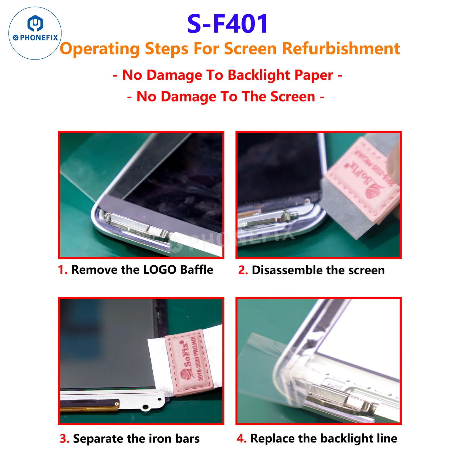 SoFix S-F401 Screen Refurbish Disassemble Pry Scraper for Macbook Air Pro Backlight Cable Screen Split Artifact Teardown Tools