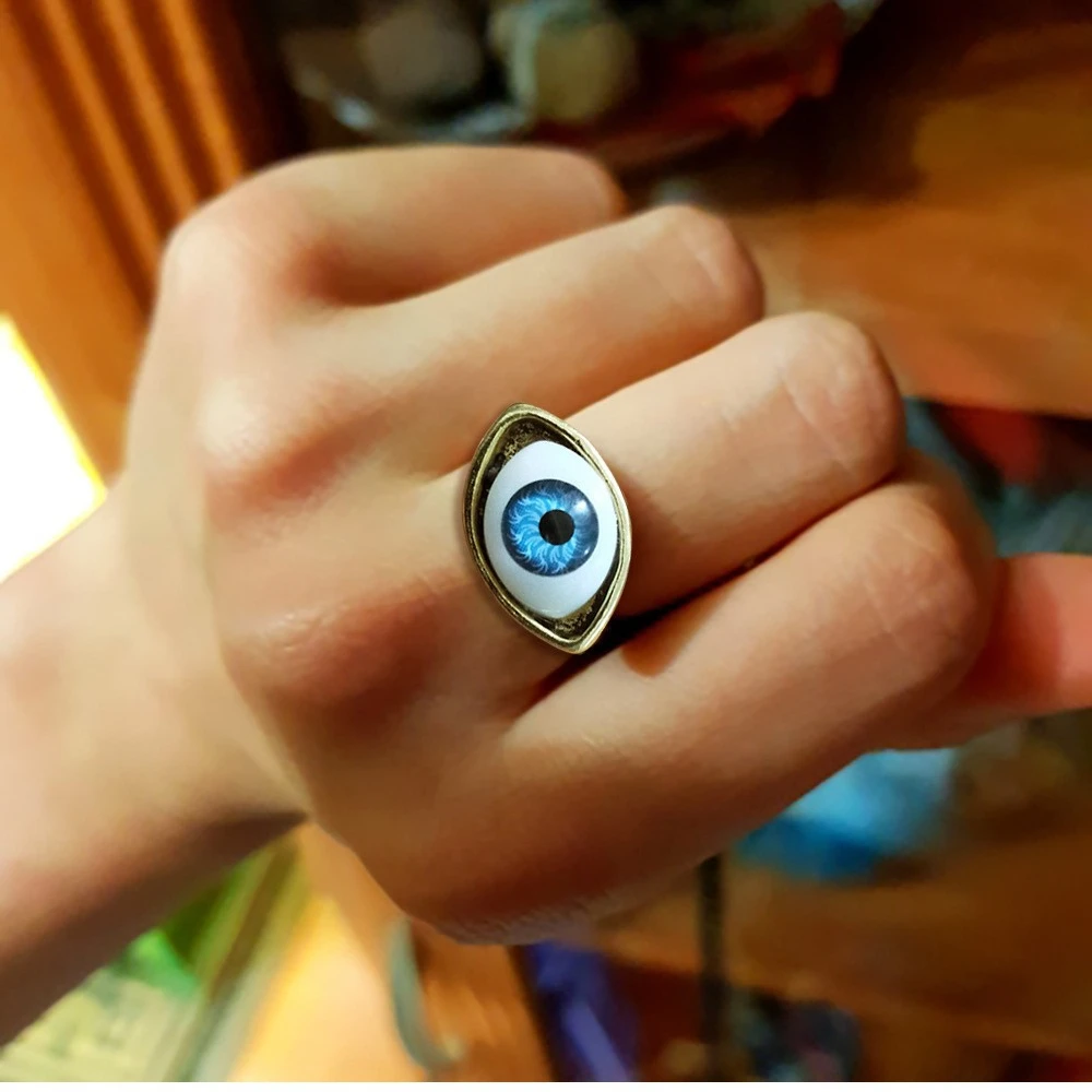 

Vintage Evil Eye Rings for Women Men Simple Retro Gothic Turkish Blue Eye Finger Ring Punk Party Trendy Jewelry Accessories