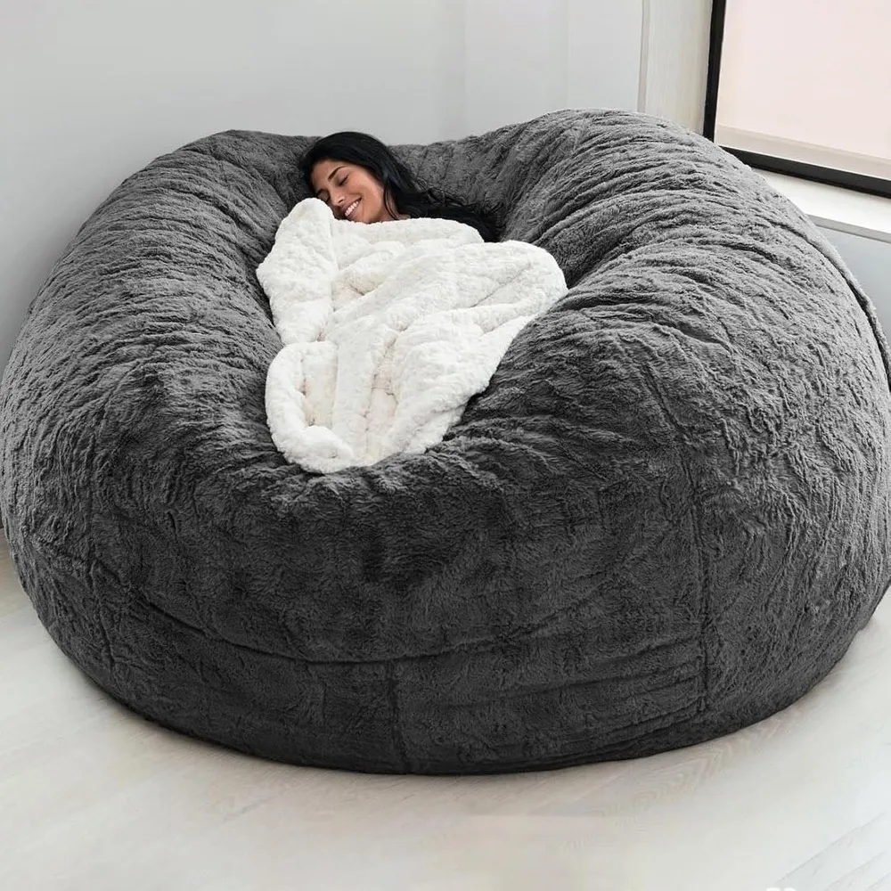 

Giant Bean Bag Chair for Adults,(No Filler)Giant Foam-Filling Required- Machine Washable Covers,Double Stitched Seams(7FT)