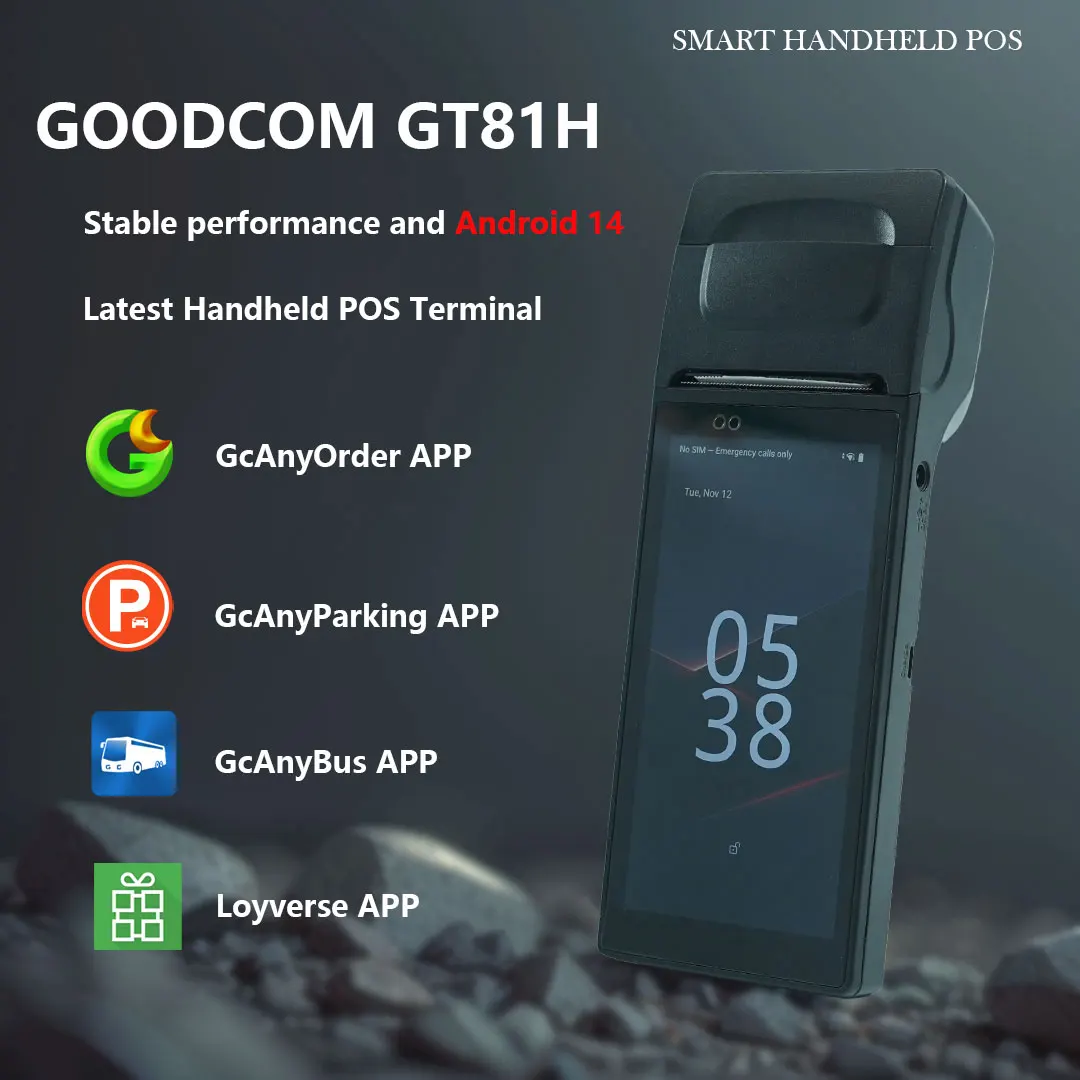 Latest Google Play Android 14 Wireless Handhedld POS Terminal With 58mm Thermal Printer For Food Order, Multi-Ticket Print