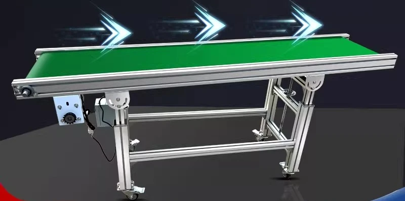 Small conveyor belt injection molding machine feeder