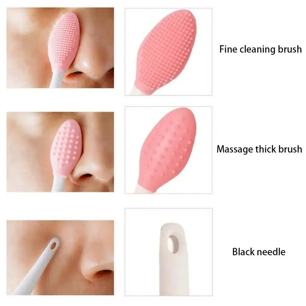 2-in-1 Silicone Nose & Blackhead Brush - Dual-Sided Facial Cleansing Tool for Lip, Face & Makeup Application