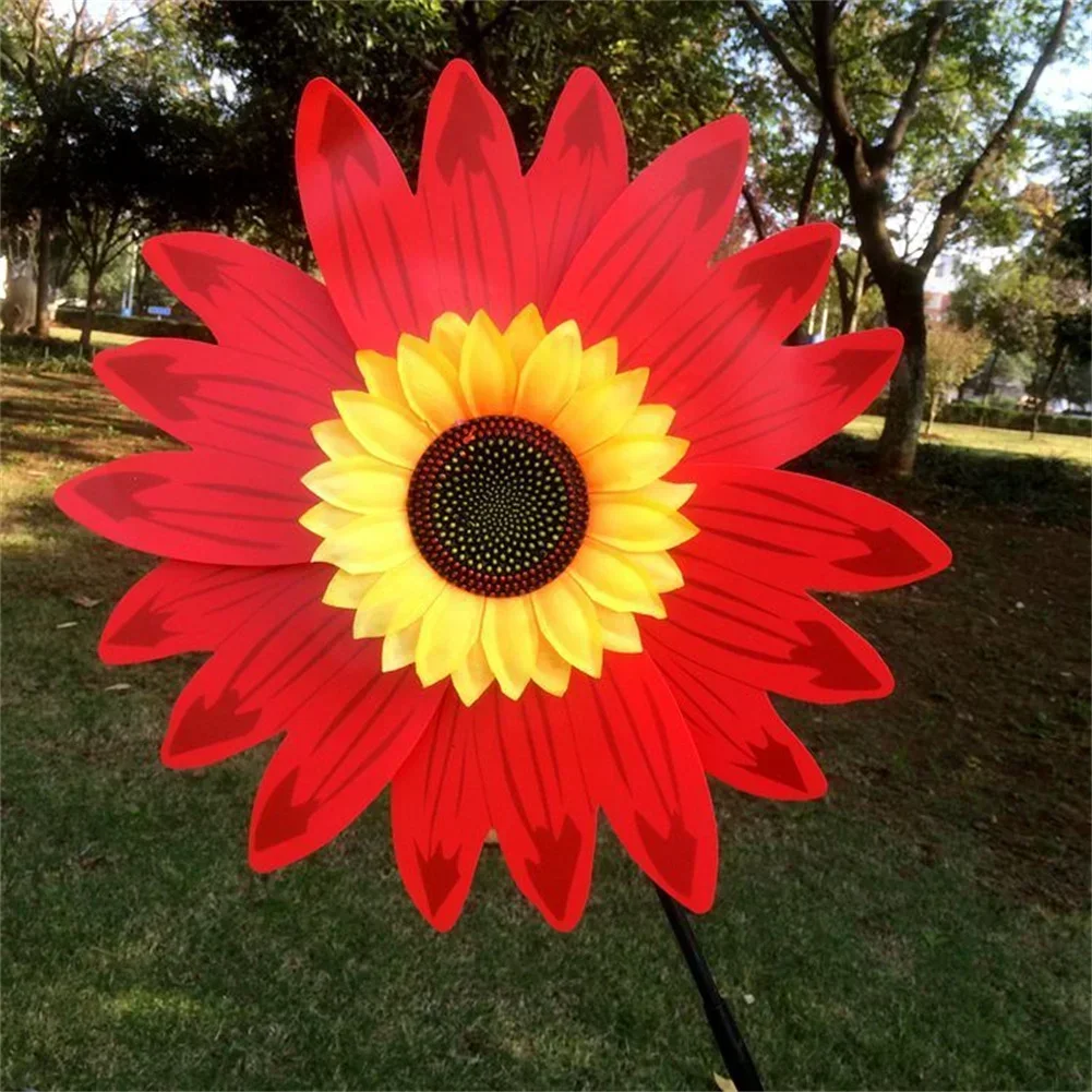 

Pinwheel Windmill Party Colorful Double Flower 36 * 72cm Hand Held Multicolor Multiple Petals Outdoor Wind Turbine