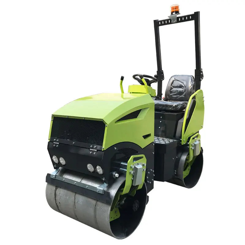 Road Roller Machine 3 Ton Vibratory Double Drum Hydraulic Compactor Ride-on Compaction For Logistic Center Heavy Duty Floor