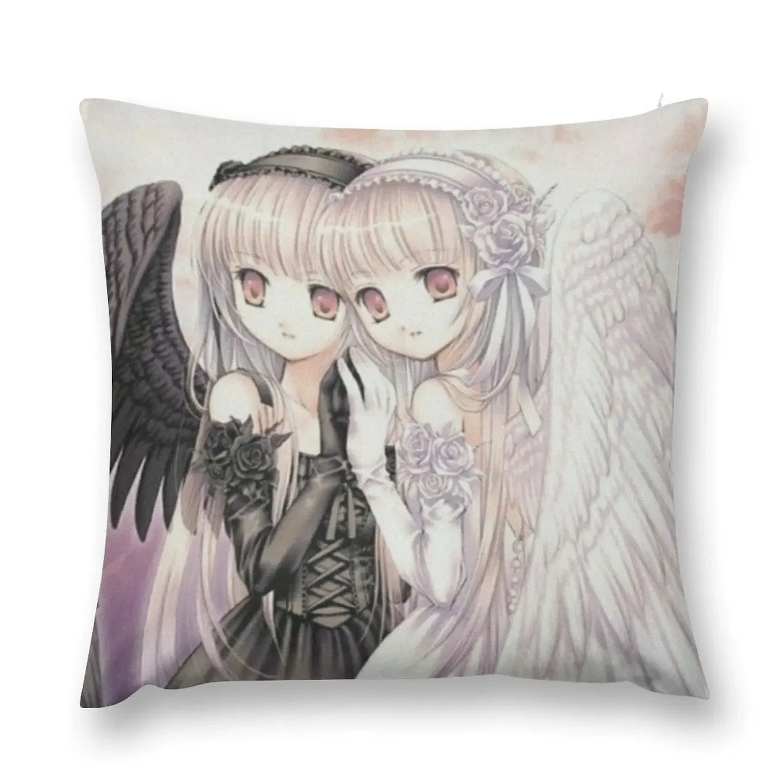 

angel anime sisters Throw Pillow Decorative Cushions pillow pillowcase pillowcases for sofa cushions Luxury Pillow Cover