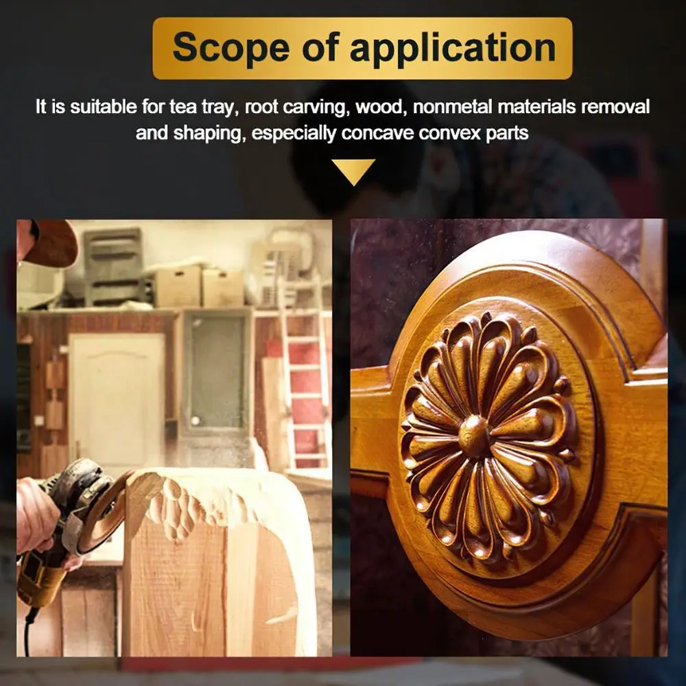 

1/3Pcs Shaping Carving Sanding Wood Grinding Wheel Carbon Steel Abrasive Tool Wood Polishing Wheel Rotary Arc/Flat/Bevel