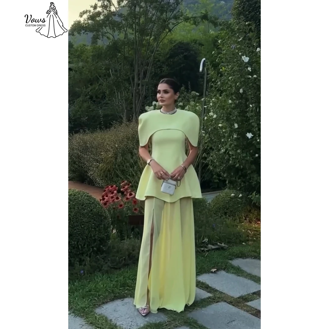 

Vows Evening Dresses Prom Dresses 2025 Custom Made Women Evening Dress Woman Round Collar Line A Shawl Robe De Cocktail Femme