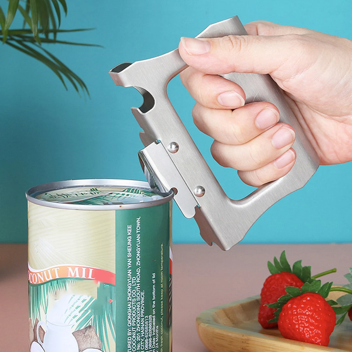 New Stainless Steel Portable Bottle Jar Opener Kitchen Gadget Portable Can Opener For Emergency Bottle Opener Party